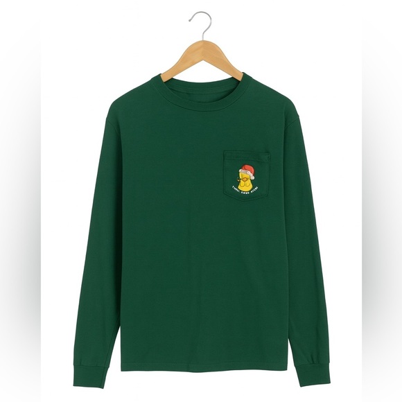 Vineyard Vines Xmas Good Boy Pocket Size Small Dark Green Tee Santa Christmas - Picture 2 of 2